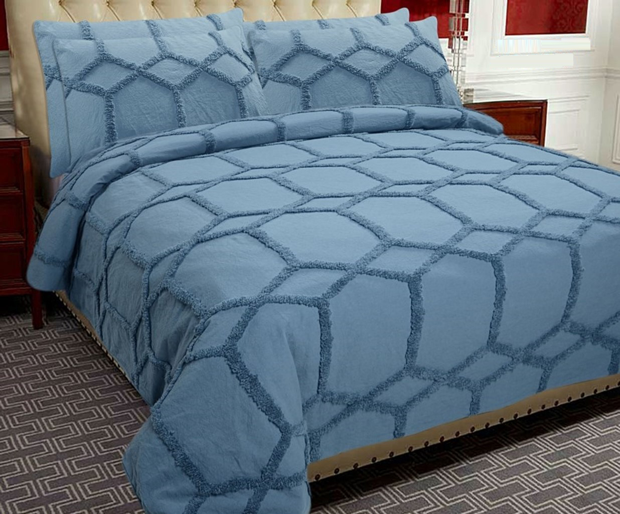 Cotton Tufted Bed Cover Set