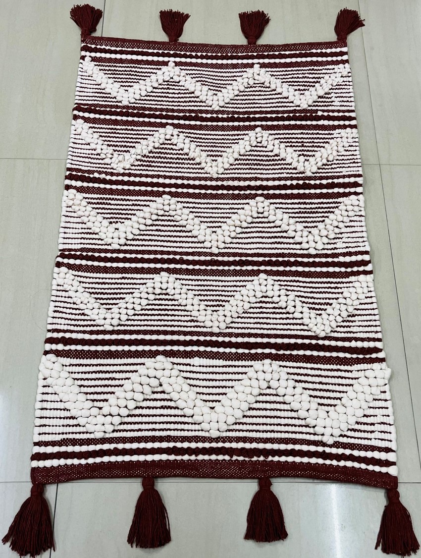 Handwoven Cotton Rug with tassels