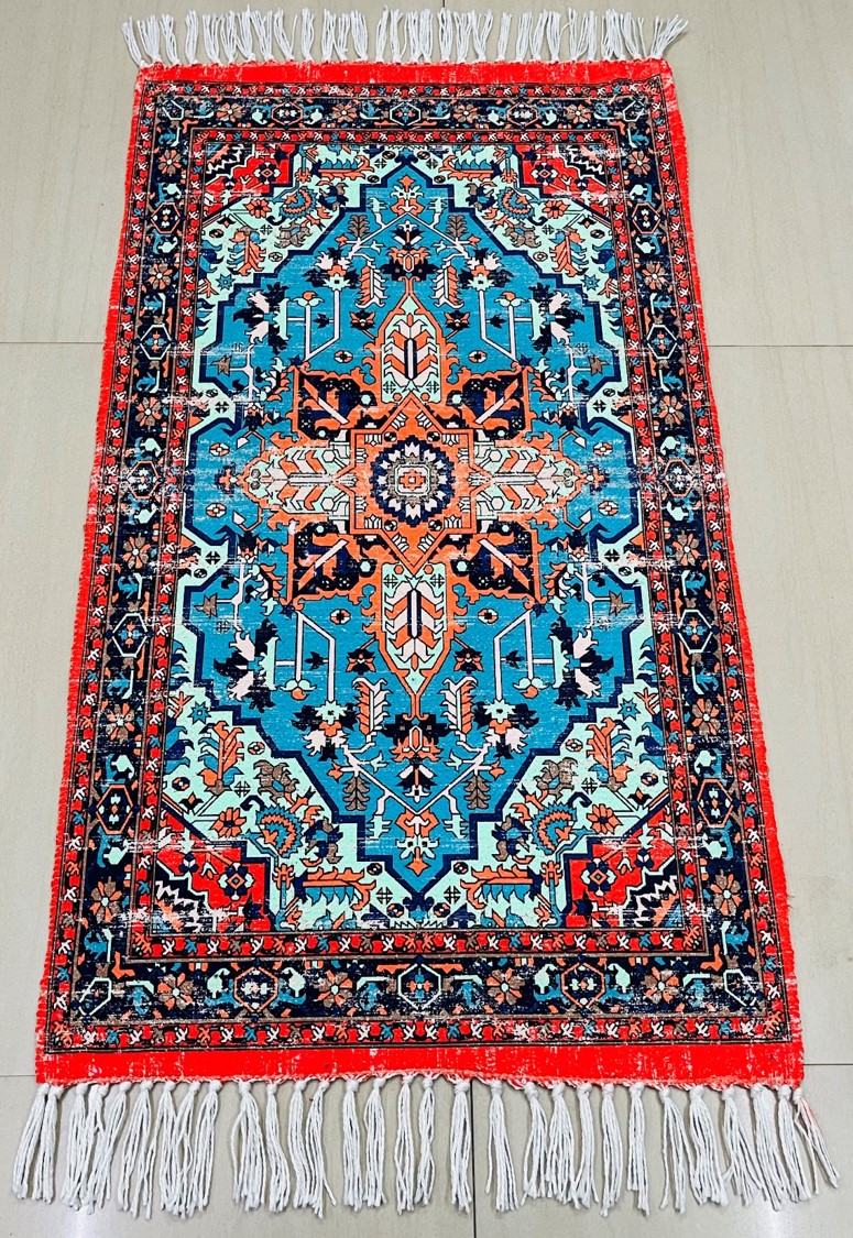 Digital Printed Rug with fringes